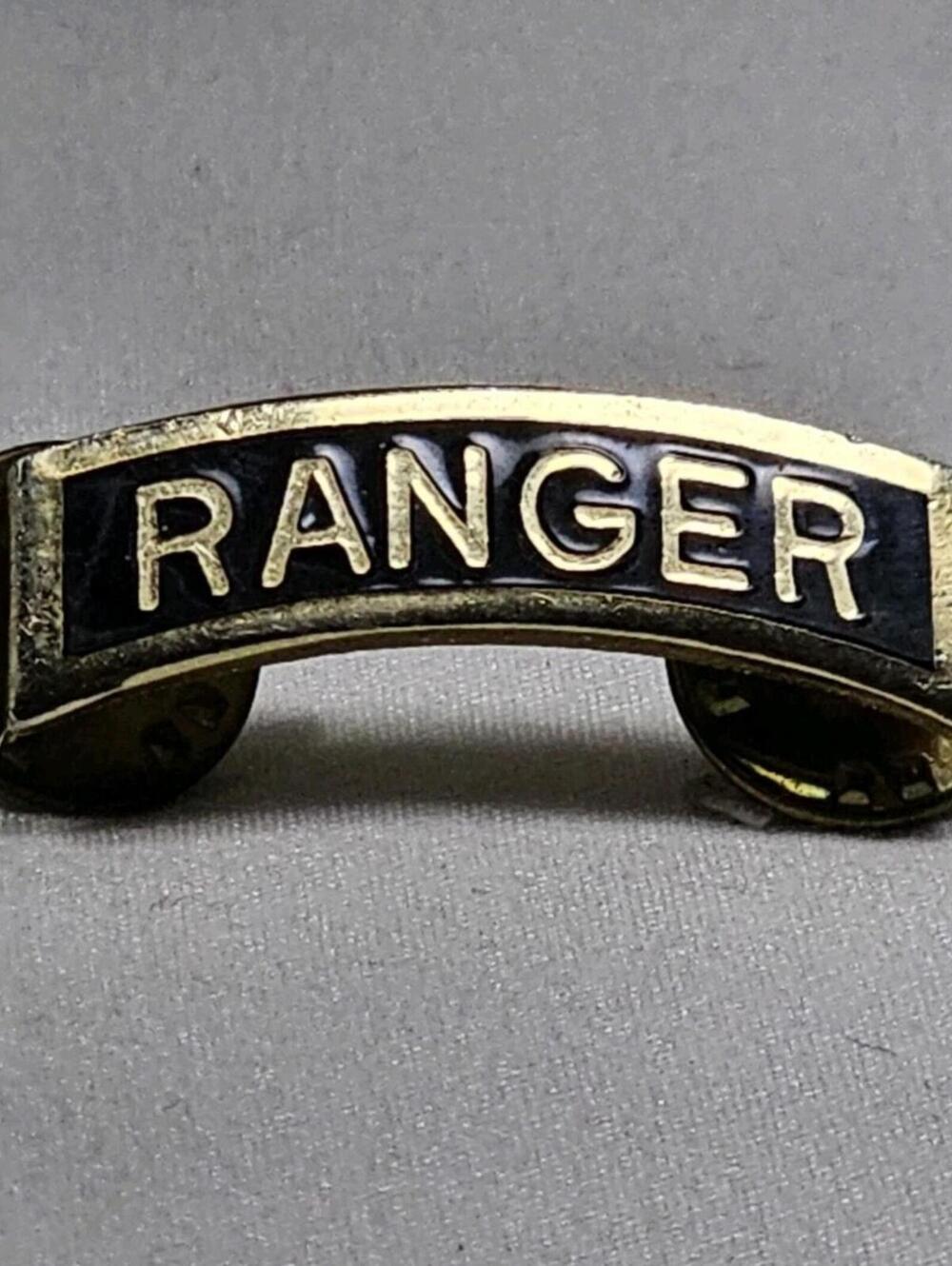 Vintage Military US Army Ranger Tab Uniform Badge Pin Award